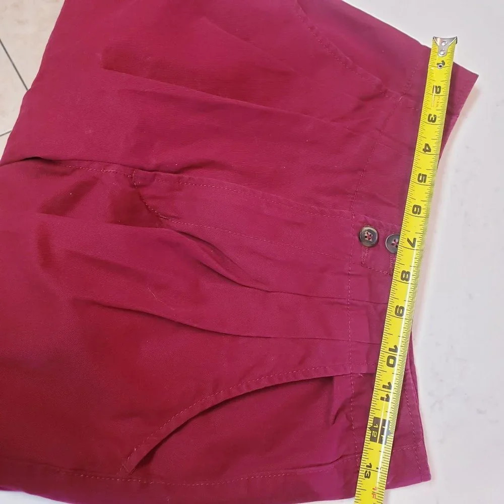 Forever 21 PaperBag Waist pants size Small high waist‎ roll hem deep red